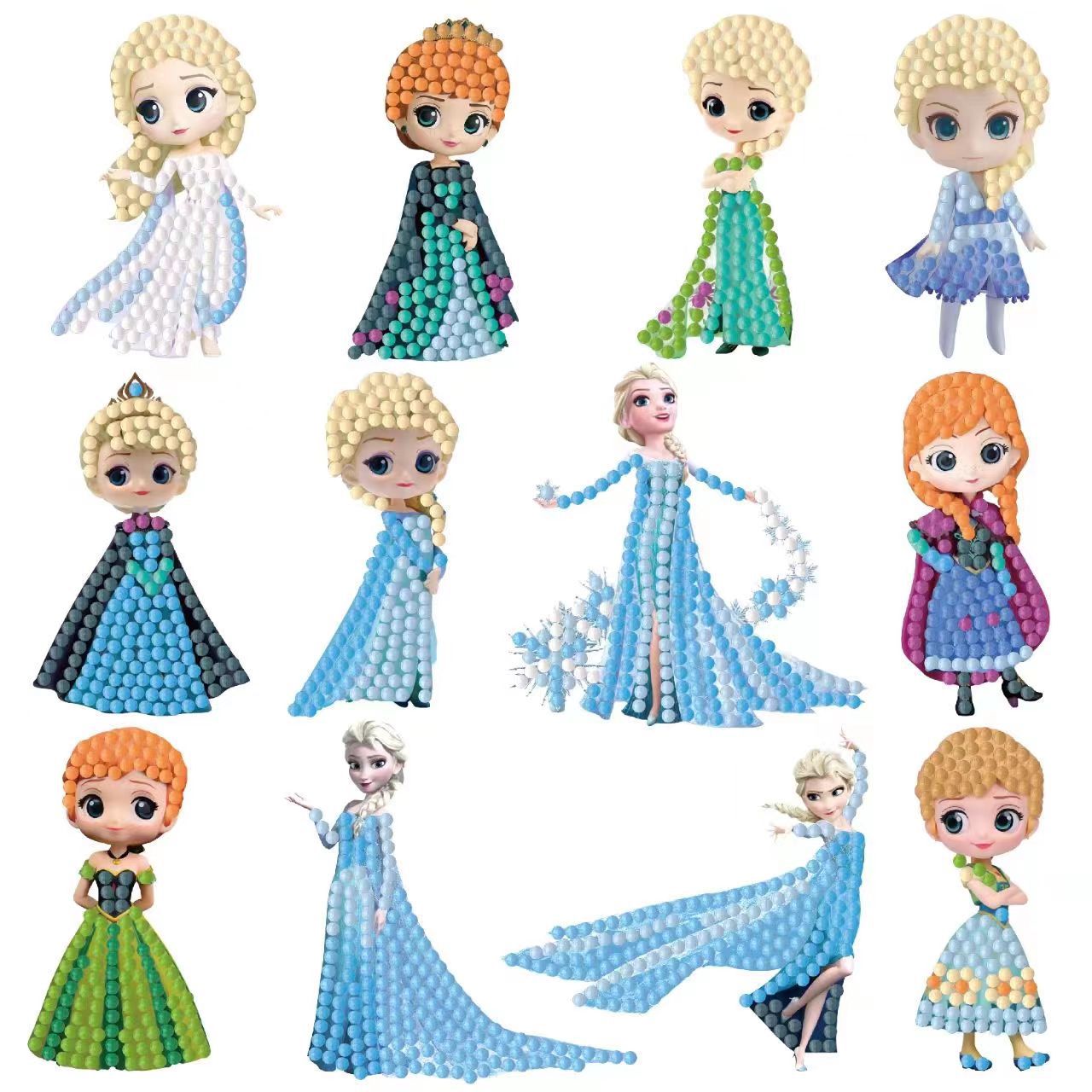 Kingdom Kids Education - Adesivi Diamantati 5D Principesse Cartoni Animati,