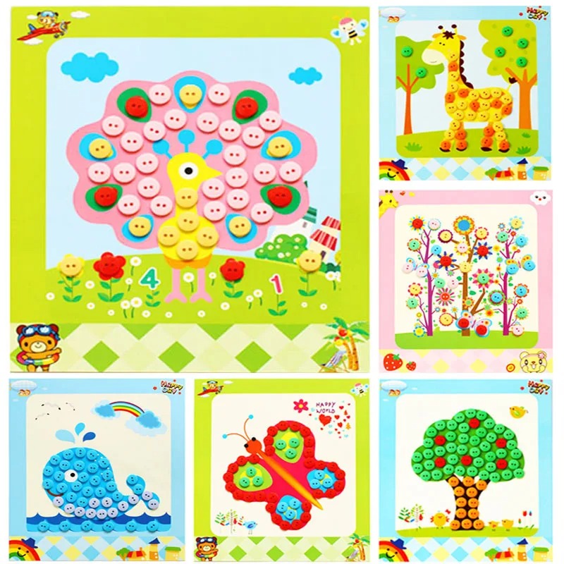 Kids Education Drawing - 5 pezzi/set adesivi per bottoni fai