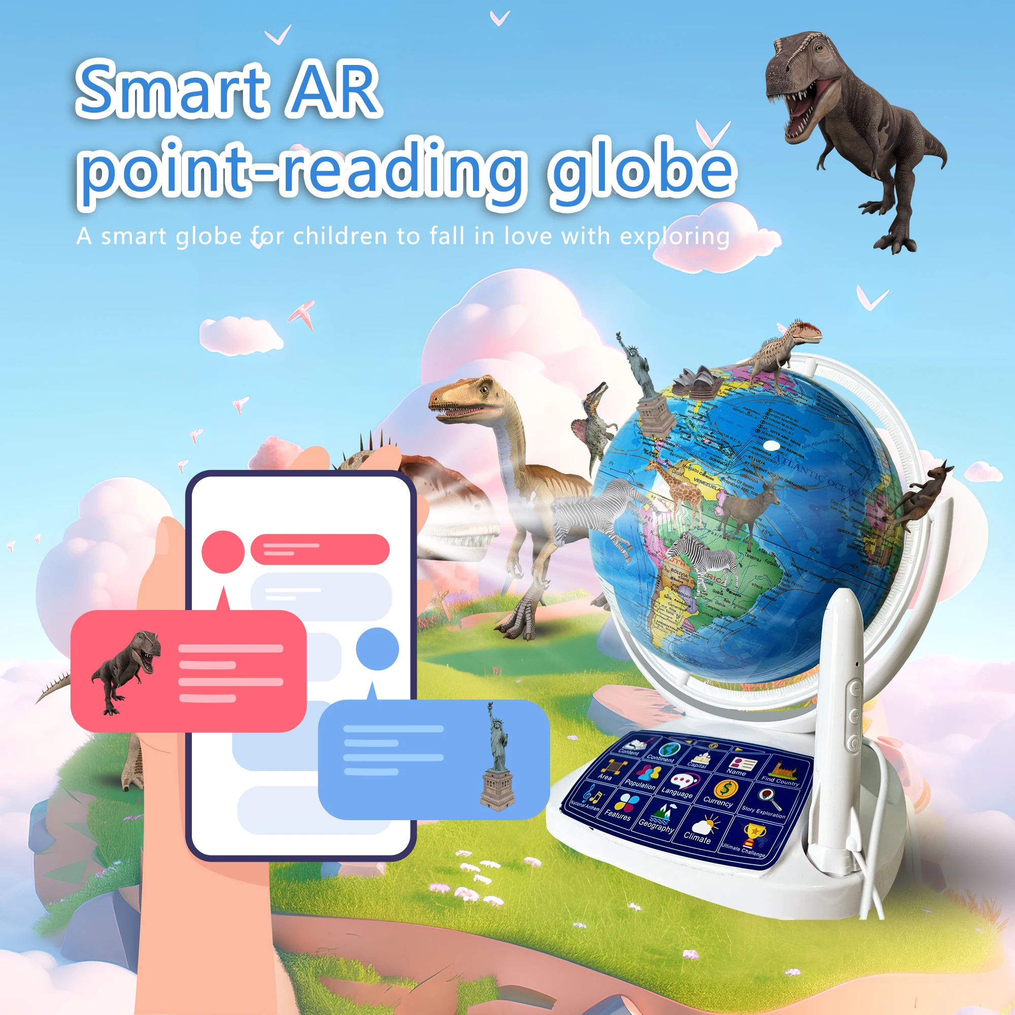 Globe Interactive Light - Globo Interattivo AR per Bambini, Giocattolo