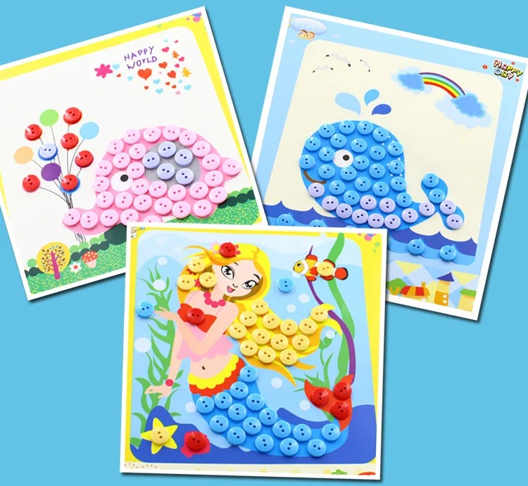 5 pezzi/set adesivi per botton - Kids Education Drawing recensione e prezzo